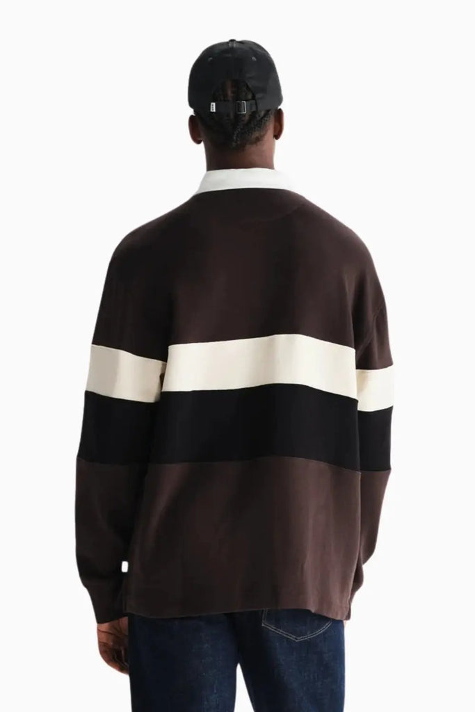 Rowhill Rugby Shirt Panelled Loopback for Mens Wax London