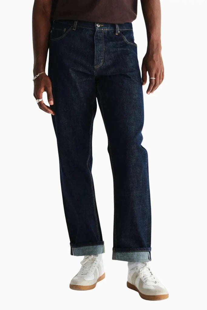 Russel Straight Fit Jean Selvedge Denim for Mens Wax London