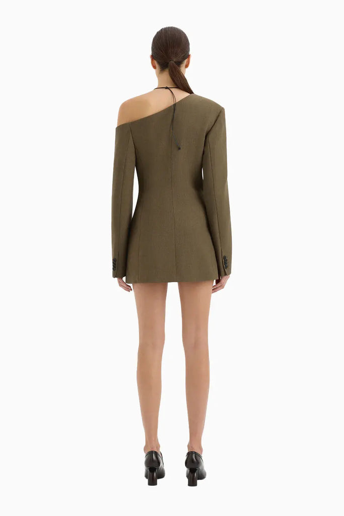 SIR Sartoria Mini Dress in Chocolate Marle. Sir The Label