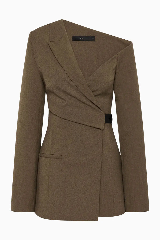 SIR Sartoria Mini Dress in Chocolate Marle. Sir The Label