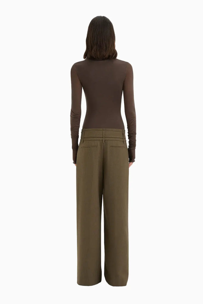 Sartoria Belted Trouser in Chocolate Marle Sir The Label