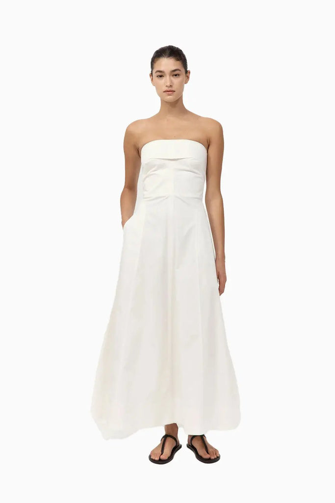 Sculpted Cotton Strapless Dress St Agni