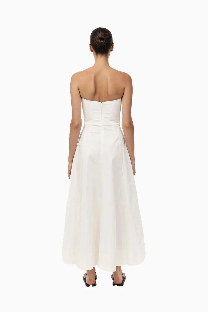 Sculpted Cotton Strapless Dress St Agni