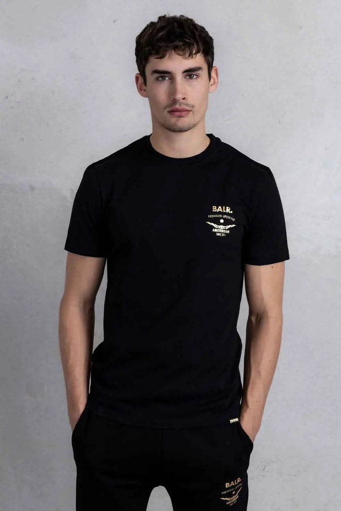 Gold and deals black t shirt