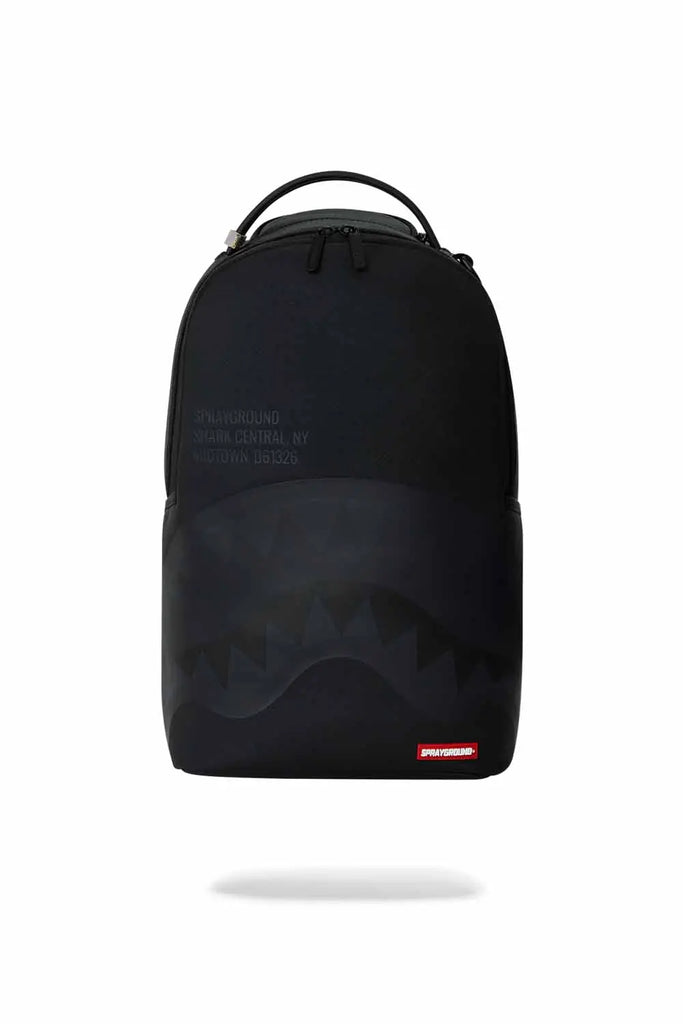 Shark Central: 2.0: Black On Black Dlxsv Backpack for Unisex Sprayground