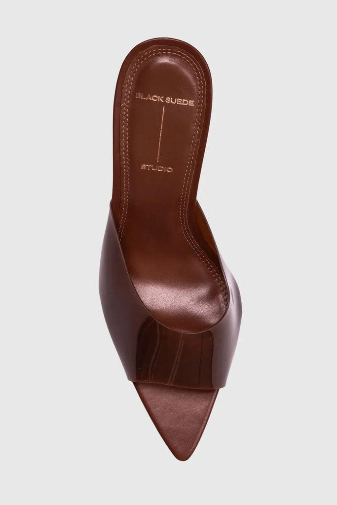 Slip On Mid Heel Sandal for Womens Black Suede Studio