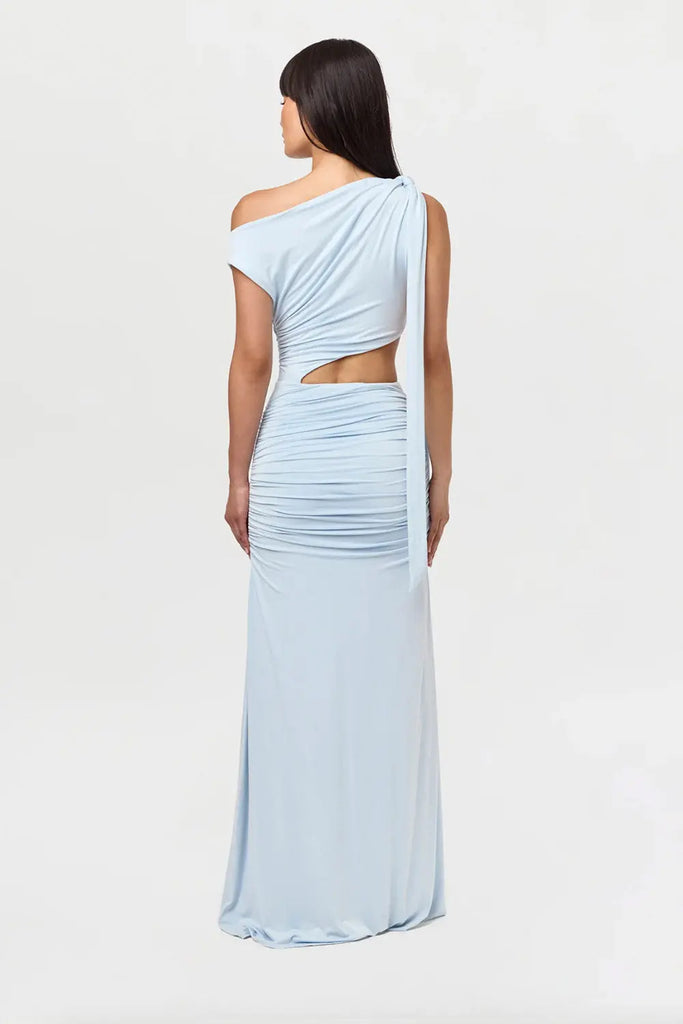 Smooth Cutout Draped Maxi Dress W/ Tie Shoulder for Womens Naked Wardrobe