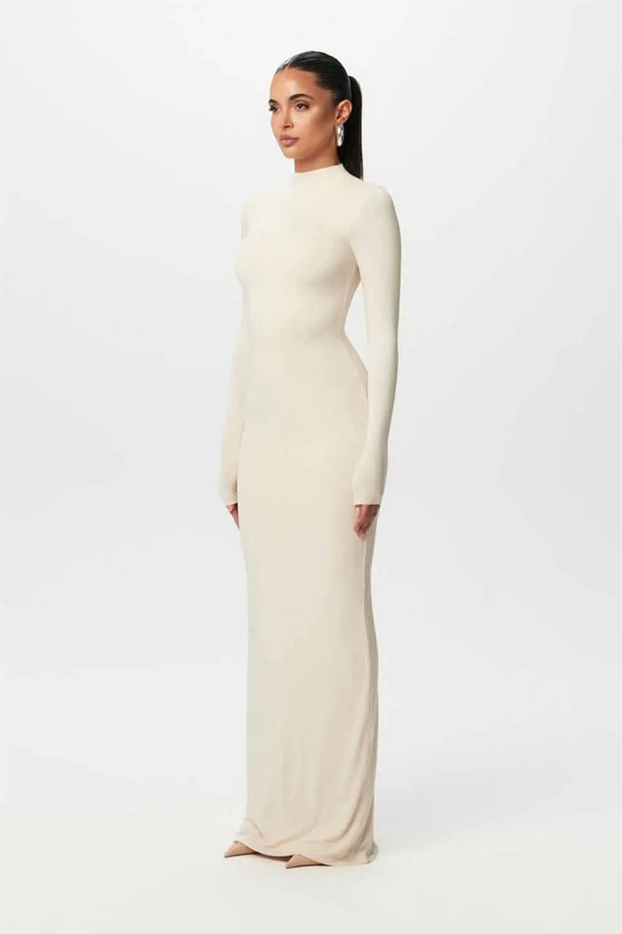 Smooth Mockneck Maxi Dress Naked Wardrobe