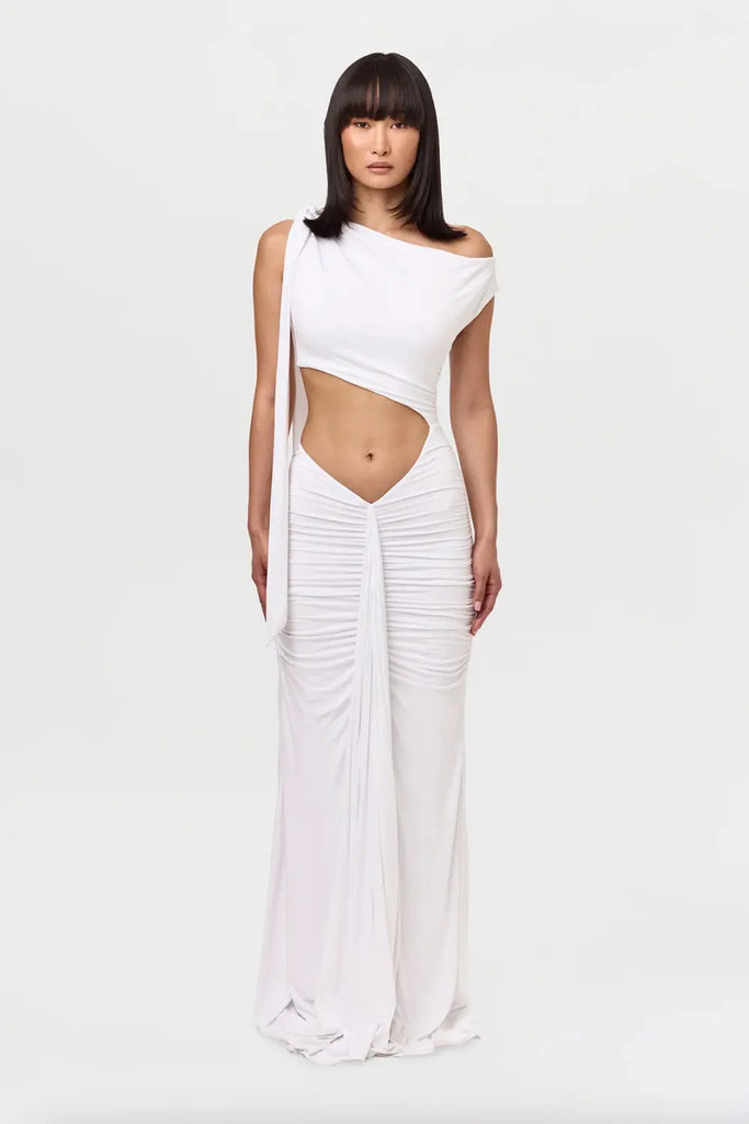Smooth Off-Shoulder Asymmetric Dress Naked Wardrobe