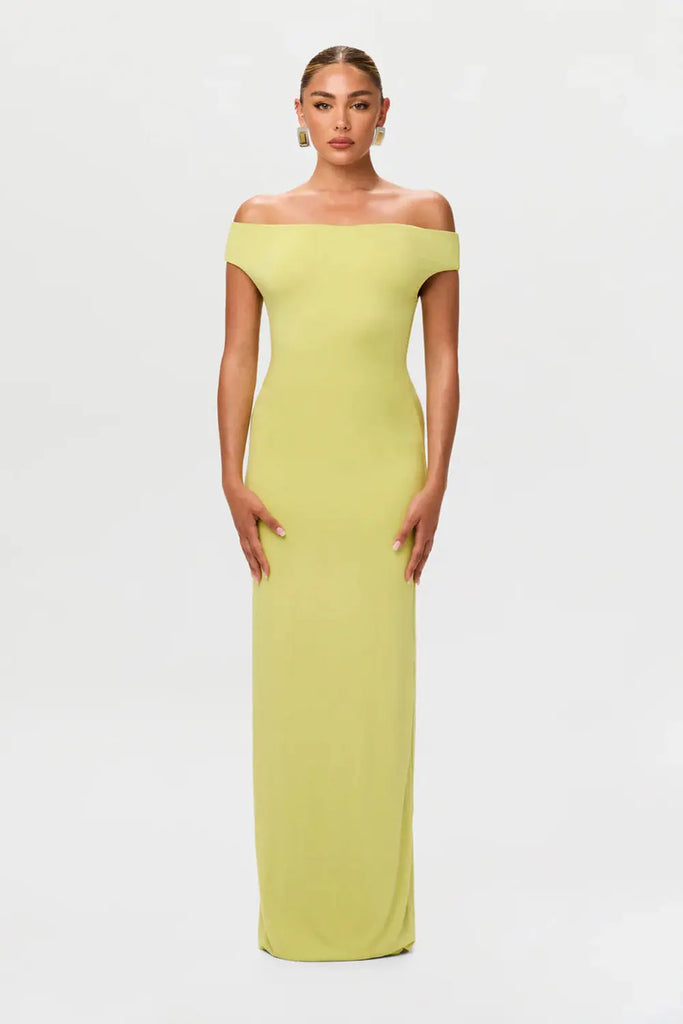 Smooth Off-Shoulder Maxi Dress Naked Wardrobe