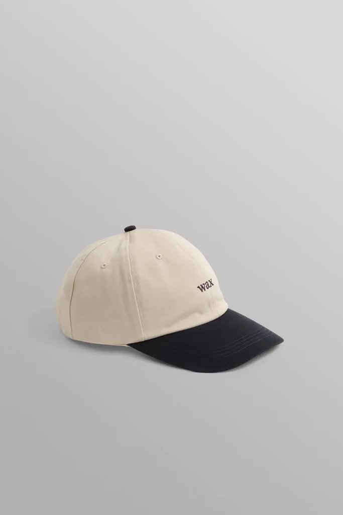 Sports Cap Cotton Twill Stone/Navy for Mens Wax London