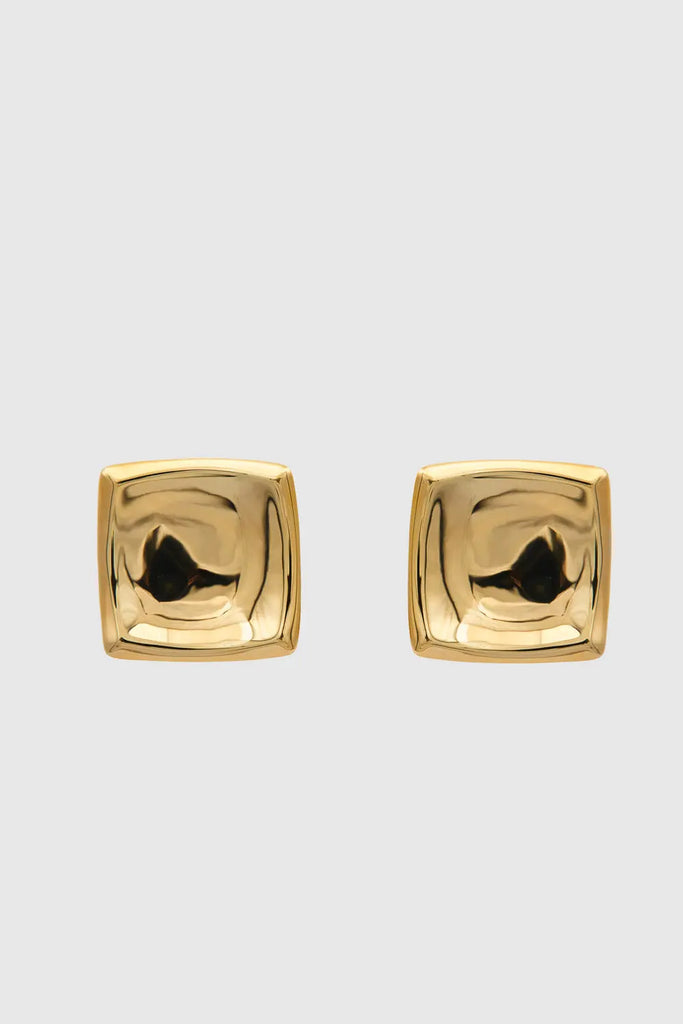 Square Shaped Cube Earring for Womens Black Suede Studio