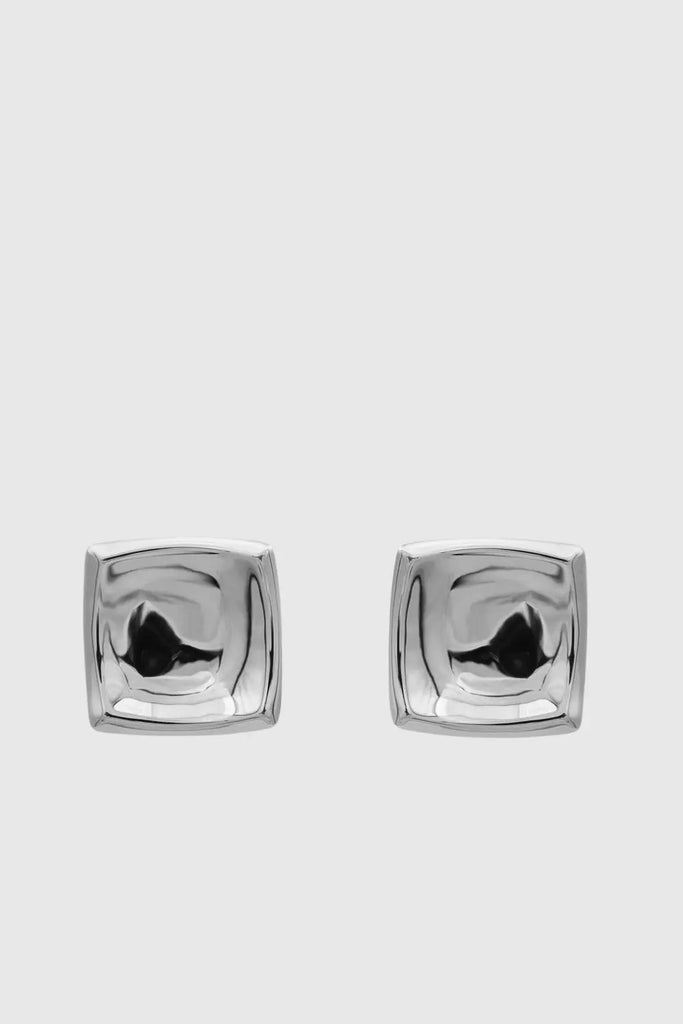 Square Shaped Cube Earring for Womens Black Suede Studio