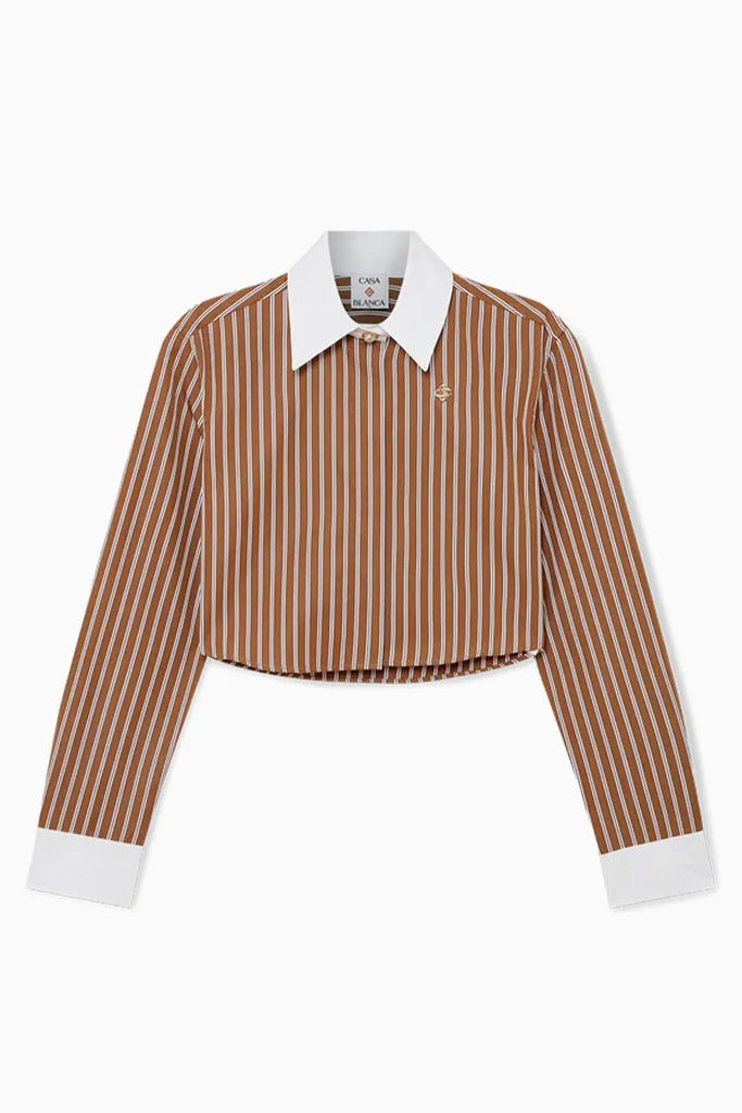Stripe Cropped Long Sleeve Shirt Casablanca