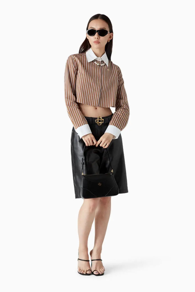 Stripe Cropped Long Sleeve Shirt Casablanca