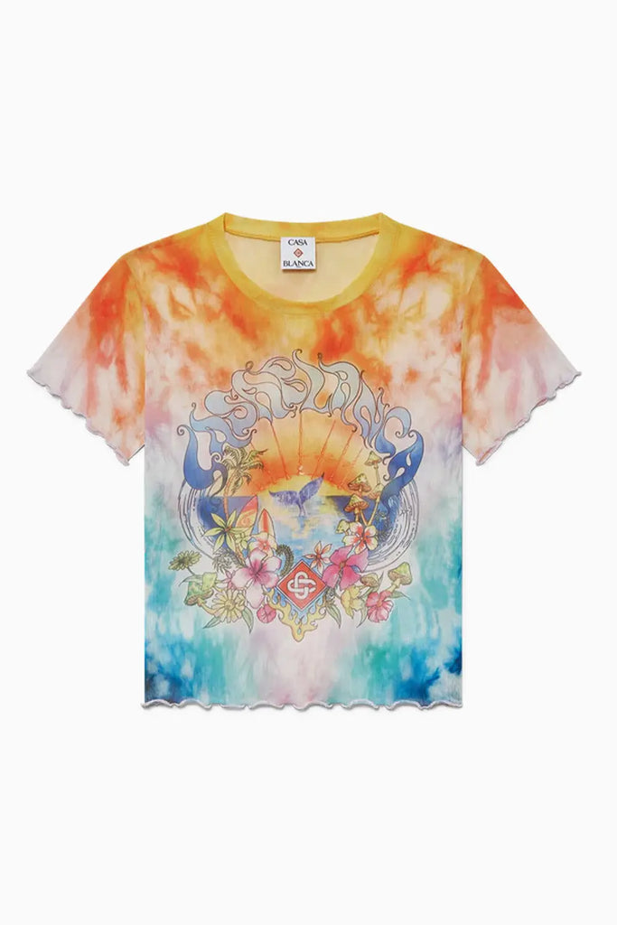 Surf Trip Tie Dye Mesh Short Sleeve T-Shirt Casablanca