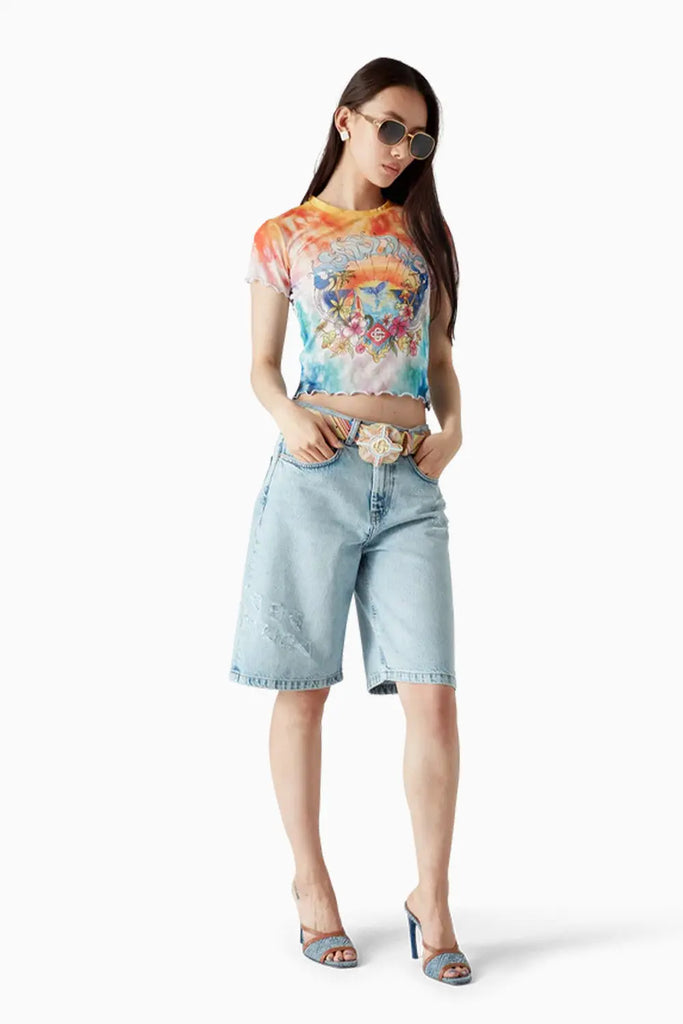 Surf Trip Tie Dye Mesh Short Sleeve T-Shirt Casablanca