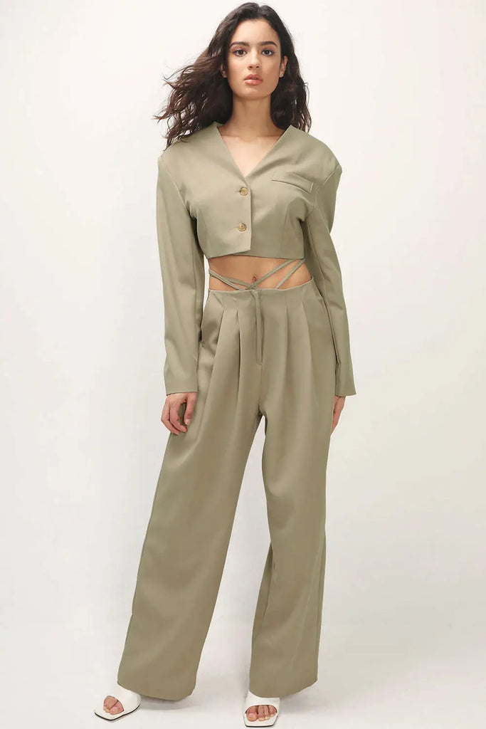 Talia Wide Leg Pintuck Pants Storets