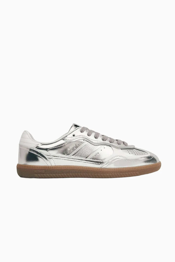 Tb.490 Rife Shimmer Silver Cream Leather Sneakers Alohas