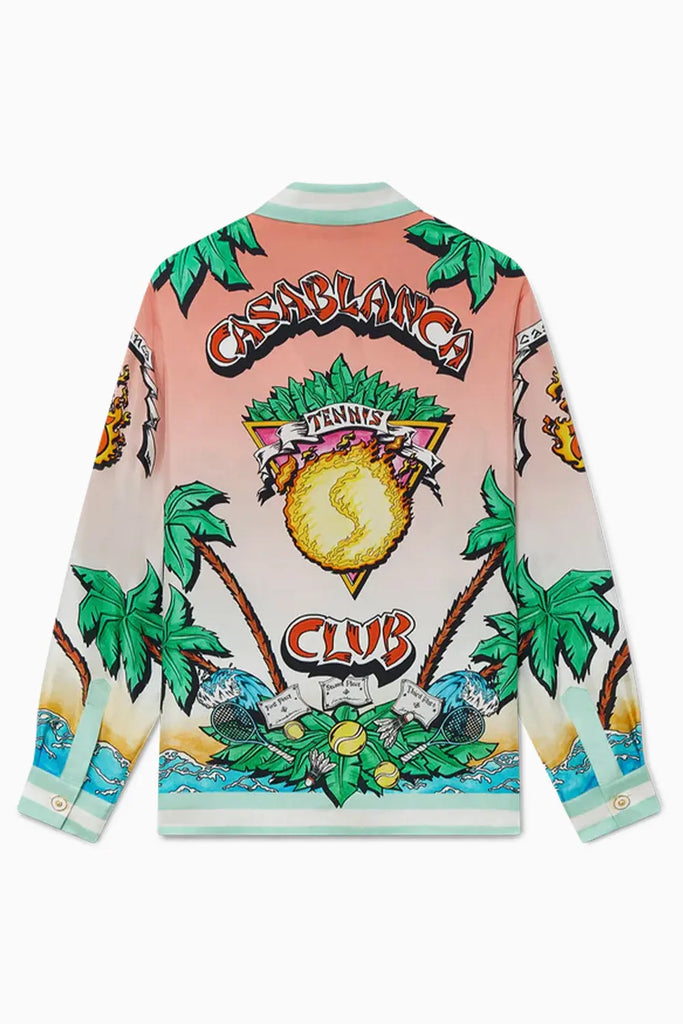 Tennis Club Long Sleeve Silk Shirt Casablanca