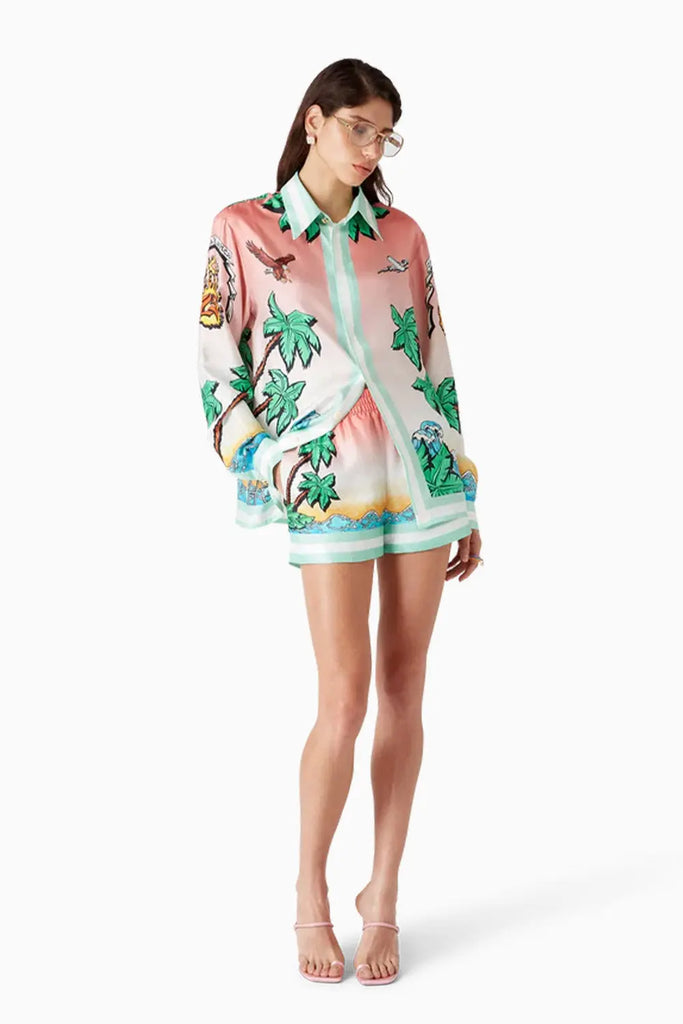 Tennis Club Silk Shorts Casablanca
