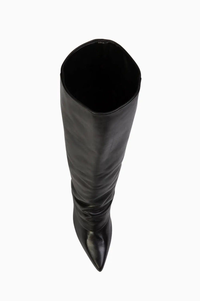 Western Toe Fold Over Boot for Womens Black Suede Studio