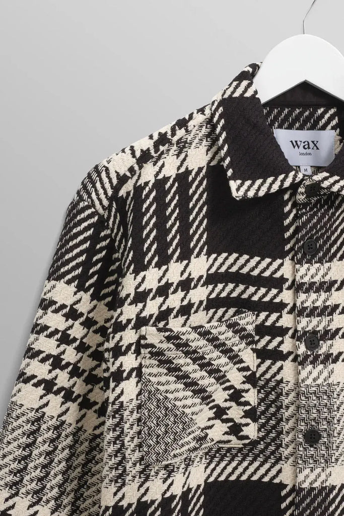 Whiting Overshirt Lake Black / Ecru for Mens Wax London