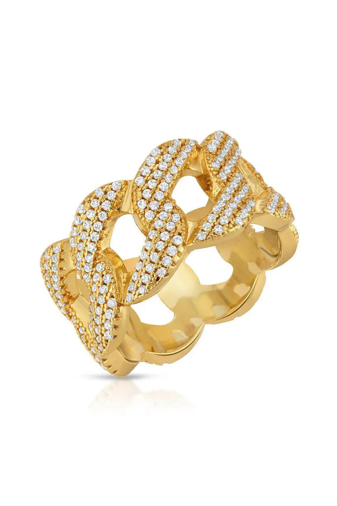 10Mm Diamond Cuban Curved Cuban Ring Gold Gods
