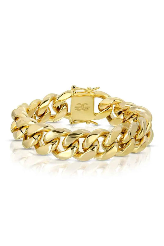 Gold 16MM Miami Cuban Link 7.5 Inch Bracelet Gold Gods