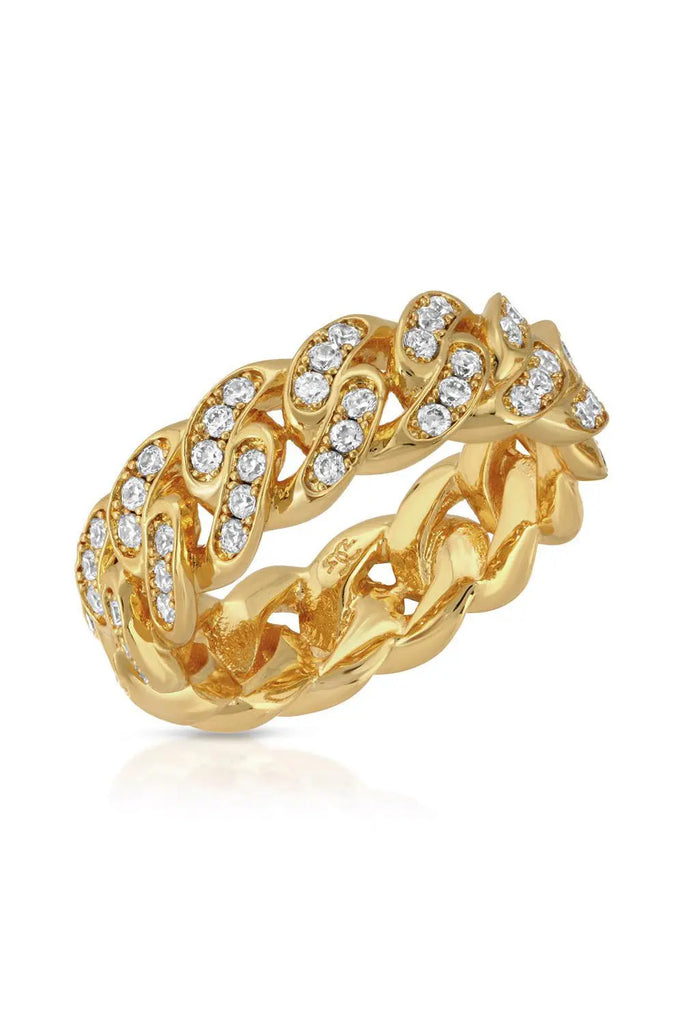 Gold 6Mm Diamond Cuban Ring Size 9 Gold Gods