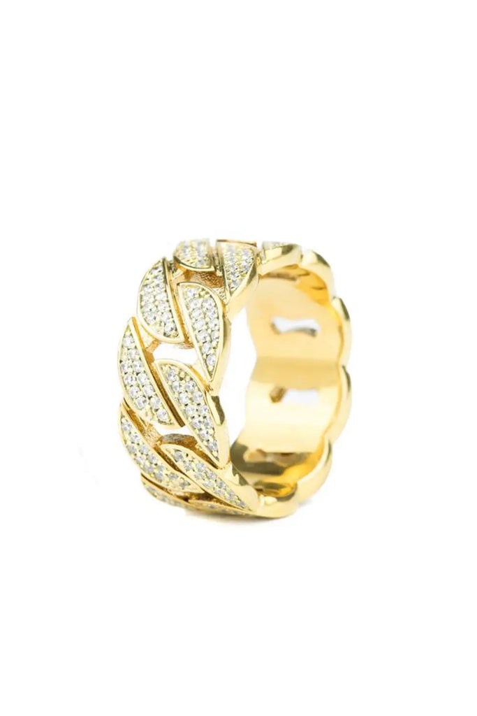 Gold Diamond Cuban Ring Size 8 Gold Gods