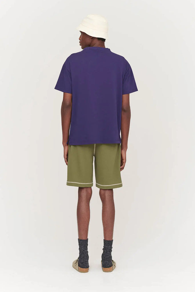 Mid Loopback Contrast Stitch Shorts for Mens Ninety Percent