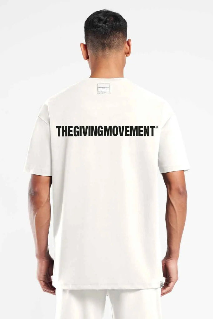 Recycled Oversized T Shirt "Off White" The Giving Movement