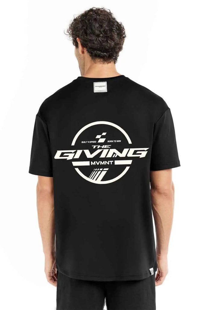 Recycled Relaxed Fit T-Shirt "Pitch Black" The Giving Movement