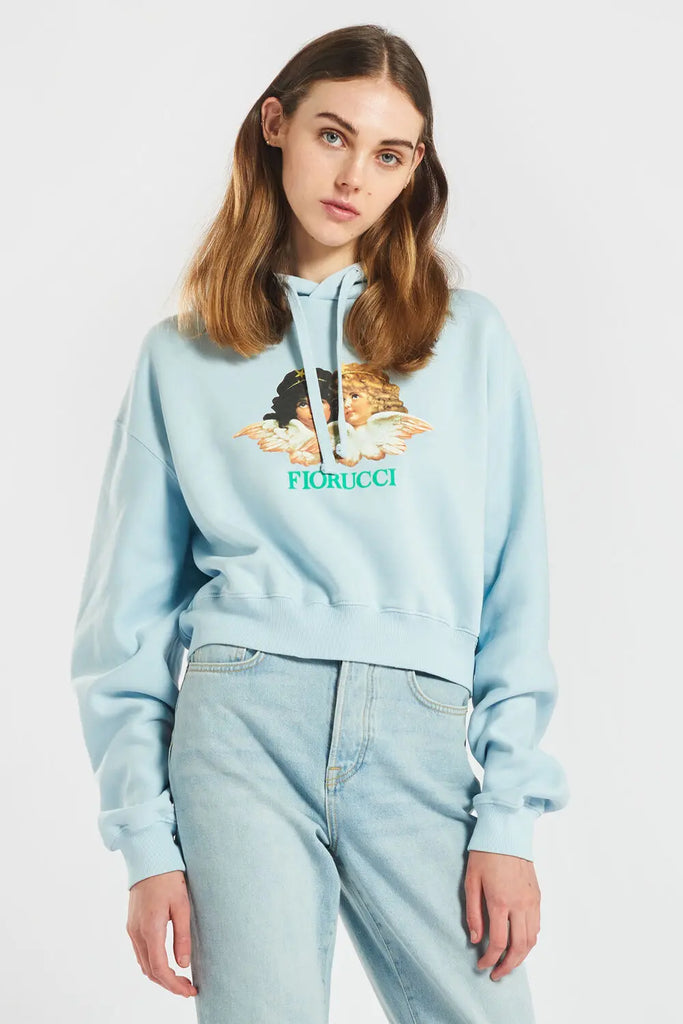 Vintage Angels Cropped Hoodie for Womens Fiorucci